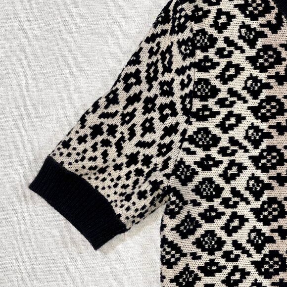 Maeve | Elinore Short Sleeve Animal Print Wool Blend Sweater | XS - Picture 5 of 9